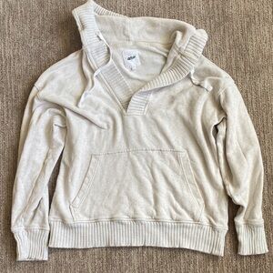 Aerie Cream Oversized Hooded Pullover